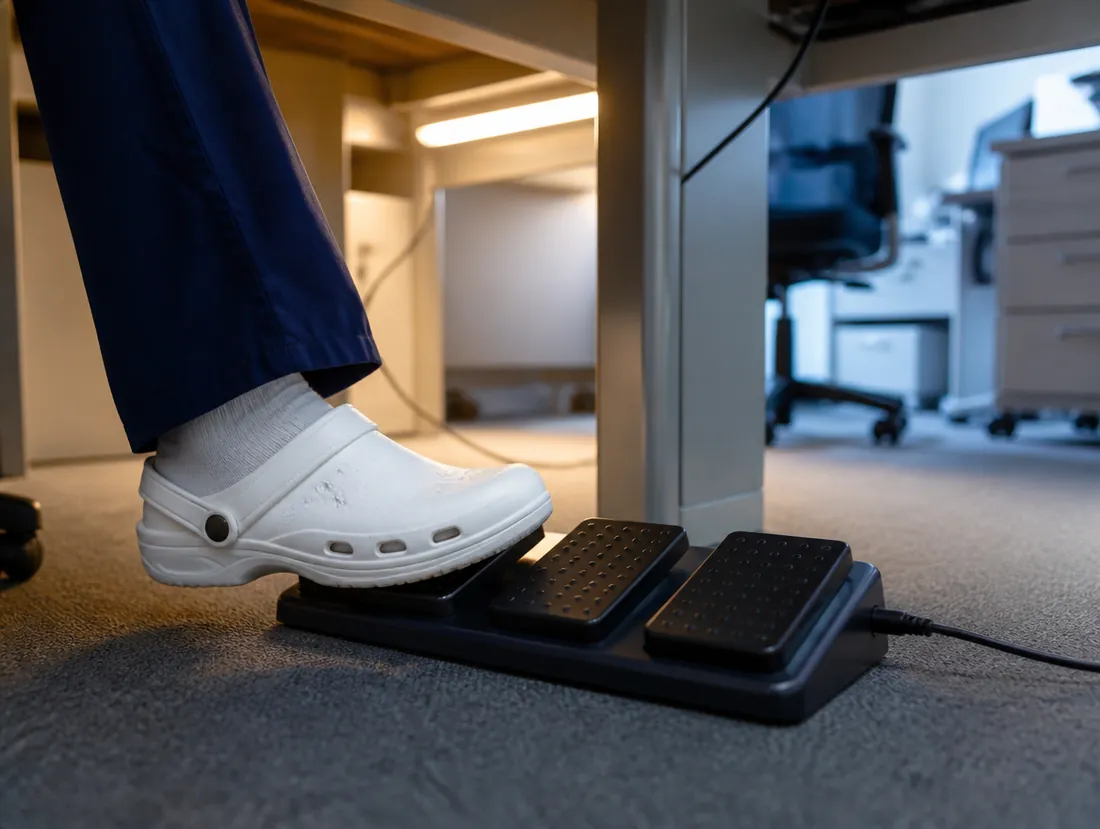 Masa altında üç pedallı USB transkripsiyon ayak pedalı